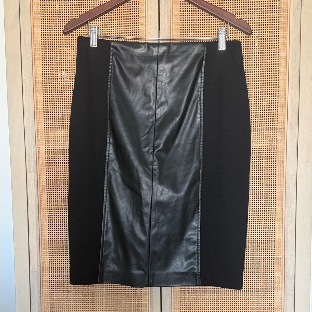 Alfani Pencil Skirt, Black Skirt, Faux Leather Skirt, Size 10, Gently Used